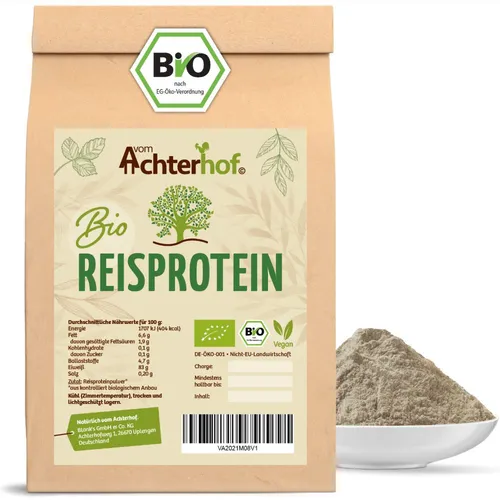 Reisprotein BIO | 1 KG | 83% Proteinanteil - Veganes Proteinpulver mit 83% Proteinanteil, glutenfrei und ideal für eine gesunde Ernährung. Hochwertiges Aminosäureprofil für Muskelaufbau und beste Verträglichkeit.