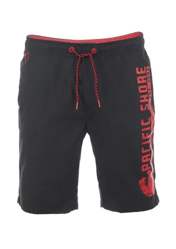 riverso Badeshorts Herren RIVJannik Regular Fit schwarz 4XL - Bequeme Badeshorts für Herren in Schwarz, ideal für den Strand oder das Schwimmbad. Mit Kordelzug und lockerem Schnitt für optimalen Tragekomfort.