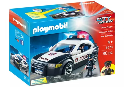 PLAYMOBIL - 5673 Auto Police Cruiser - Wikinger Spielset mit Polizei-Auto, fördert kreatives Spielen und Abenteuerlust bei Kindern.
