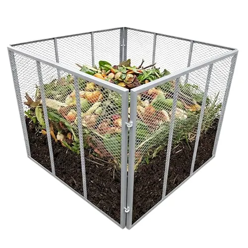 relaxdays Komposter Metall 800 Liter – Grau, 100x100x80 cm in grau von Relaxdays