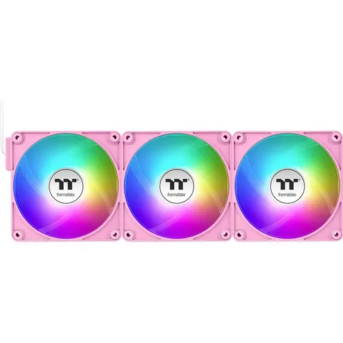 Thermaltake CT120 EX ARGB Pink - 3 Pack - Gehäuselüfter mit MagForce 2.0 Verbindungen für optimiertes Kabelmanagement und beeindruckenden RGB-Lichteffekten, steuerbar über Mainboard-Software.