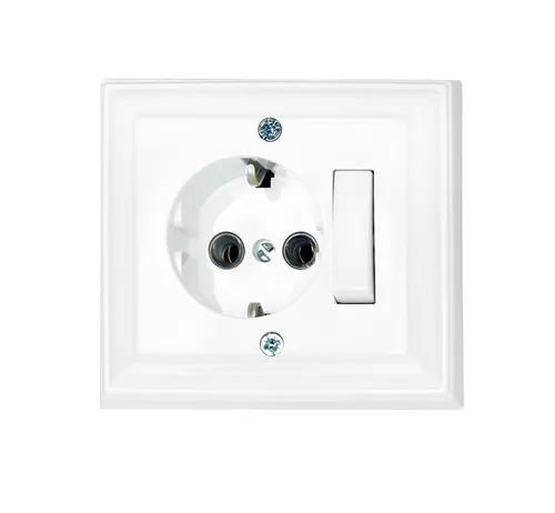 Günsan Schutzkontakt-Steckdose mit Universalschalter - Aus und Wechselschalter