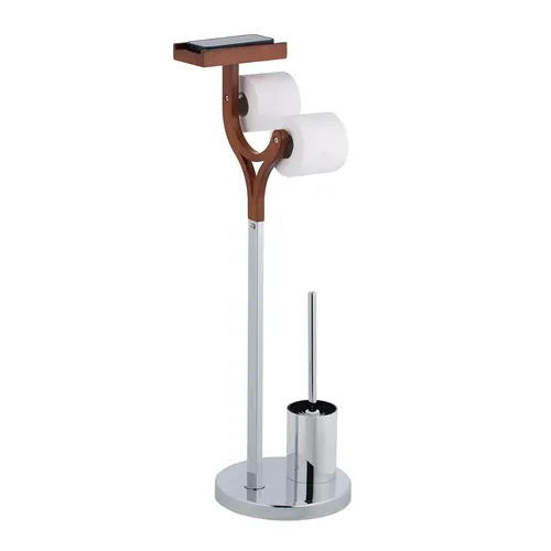 Stabile WC Garnitur mit Klobürstenhalter und Klopapierständer - Moderne Badezimmergarnitur aus Metall, freistehend und mit 1 Jahr Herstellergarantie. Perfekt für ein stilvolles und organisiertes Bad.