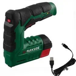 Parkside Akku-Tacker PAT 4 D6 mit Klammern und Nägeln