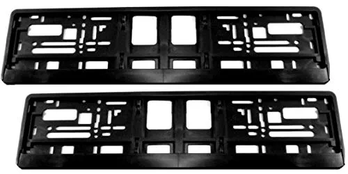 Satz (2 Stück) Kennzeichenhalter - Schwarz - alle Fahrzeugmodelle! - EU-Kennzeichen 520x110 mm - inklusive 8 Befestigungsschrauben
