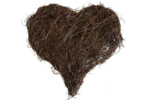 NaDeco Deko Herz aus aus Salim ca. 25cm Rebenherz Mühlenbeckia Herz Dekoherz Hochzeitsherz Naturherz Geflochtenes Herz Tischdeko Hochzeit