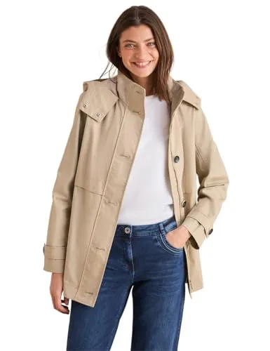 CECIL Damen B202030 Midi Trench Jacke, Light Toffee, XXL von CECIL