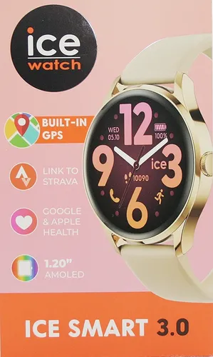 Ice-Watch 025115 Smartwatch ICE Smart 3.0 Goldfarben/Beige - Smartwatch der ICE Smart 3.0 Kollektion mit AMOLED Display, integrierten GPS und umfangreichen Gesundheitsfunktionen, perfekt für Fitness- und Technikliebhaber.