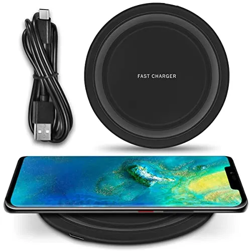Wireless Charger QI-Zertifizierte Kabellose Induktive Ladestation 15W 10W 7,5W 5W kompatibel mit Nothing Phone 3/2 / 1 und Allen QI fähigen Smartphones, Modell:M03_15W_Schwarz