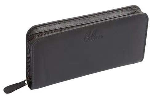 GlücksNugget CILINIE Damenbörse aus Leder, grau