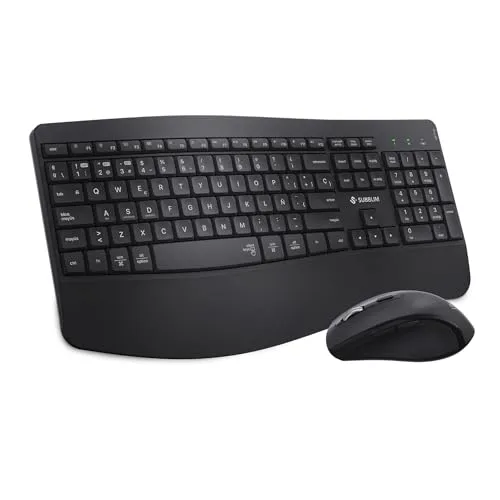 Subblim SUBKBC-DCOPW2 Tastatur mit Maus Set - Schwarz - Tastaturen & Keypads, komfortables Tipp-Erlebnis mit ergonomischem Design und zusätzlicher Maus für effizientes Arbeiten.