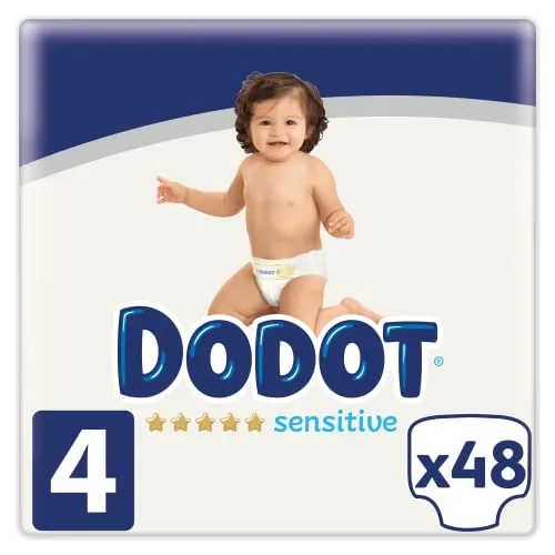 Dodot Sensitive Einweg-Windeln (48 Stück) - Windeln für sanfte Intimpflege, atmungsaktiv und absorbierend, ideal für Babys von 9-14 kg. Perfekt für die tägliche Nutzung!