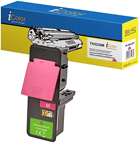 iColor Toner kompatibel: Toner-Kartusche TK-5230M für Kyocera-Laserdrucker, Magenta (rot) (Tonerkartuschen, drucken)