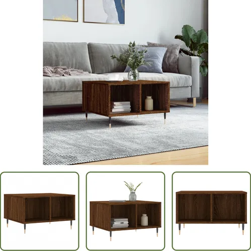 The Living Store Couchtisch Braun Eichen-Optik 60x50x36,5 cm Holzwerkstoff