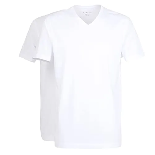 bugatti T-Shirt Bari (2er Pack) mit V-Ausschnitt, Kurzarm - Hochwertige T-Shirts für den anspruchsvollen Mann. Das 2er Pack aus reiner Baumwolle bietet ein komfortables, atmungsaktives Tragegefühl und zeitloses Design.