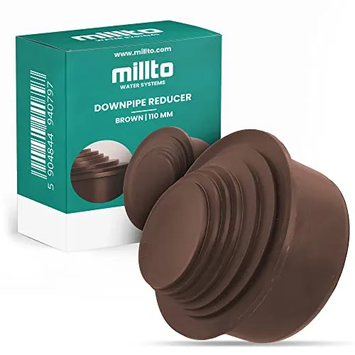 Millto™ Reduzierstück Reduzierverbinder Ø 110 mm DN 100 Braun Mehrstufig Ø 63-100 mm Reduzierstück Adapter Fallrohrfilter | Reduktion Rohrreduzierung Übergang Rinnenfallrohr Minderer