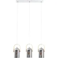 näve Pendelleuchte Vidrio, 3-flammig mit wechselbarem Leuchtmittel - Moderne Pendelleuchte für Indoor mit elegantem Design in Chrom und Rauchglas, ideal zur stilvollen Beleuchtung von Wohnräumen.