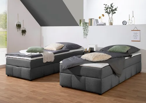 Home affaire Boxbett Niemes inkl. Bettkasten und Topper, auch in Überlänge erhältlich, Boxbett ohne Kopfteil, inkl. Topper