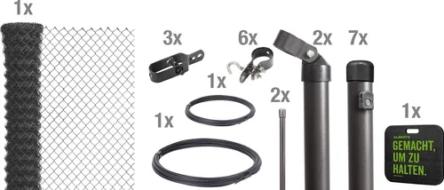 Alberts 697143 Maschendrahtzaun Kompletset 15m