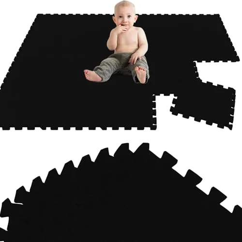 LittleTom 18 Teile Spielmatte - Kuschelweiche Puzzlematte für Babys - Puzzlematten für Kinder ab Null, 1 cm dicke Schaumstoffmatte bietet perfekten Schutz auf kaltem Boden. 100% weichmacherfrei und mit rutschfester Oberfläche für sicheres Spielen.