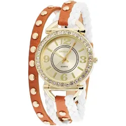 Excellanc Quarzuhr EX0348 - Damenuhr mit Lederimitat - Elegante Damenuhr aus der Kategorie Armbanduhren mit stilvollem Lederimitationsband für einen modischen Look.