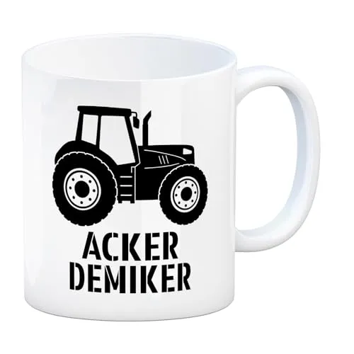 Traktor Kaffeebecher mit Spruch Ackerdemiker Perfekte Tasse für Dorfkind Landwirt und Hochschulabsolvent nach Abschluss Doktor in Ausbildung oder Studium