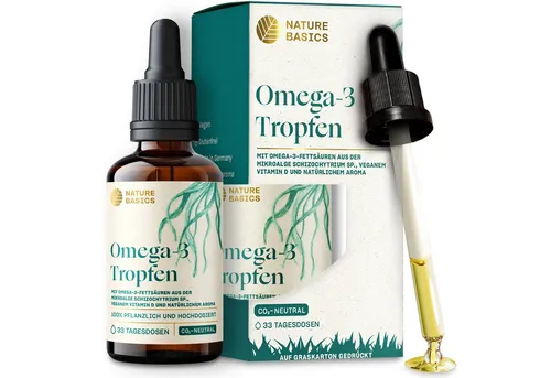 Veganes Omega 3 Algenöl - Hochdosiert & Nachhaltig - Omega-3 Öl - 100 ml mit 695 mg DHA & 347 mg EPA pro Tag, aus nachhaltig gewonnenen Algen, ideal für vegane Ernährung und optimale Bioverfügbarkeit.