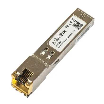Mikrotik S-RJ01, Gigabit Ethernet, 10,100,1000 Mbit/s, 0,1 km, 1,25 Gbit/s, 0 - 85 °C, RoHS