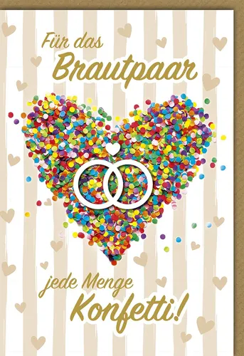 Hochzeit - Glückwunschkarte im Format 11,5 x 17 cm - Konfettiherz
