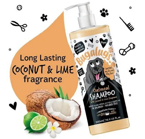 Bugalugs Tiershampoo Bugalugs Hundeshampoo Oatmeal 500 ml Vegan, 500 ml, (1-St), ph neutral, Hunde Shampoo, Lake District