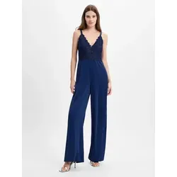 Vera Mont Damen Jumpsuit mit Spitze Festival Blue, 40