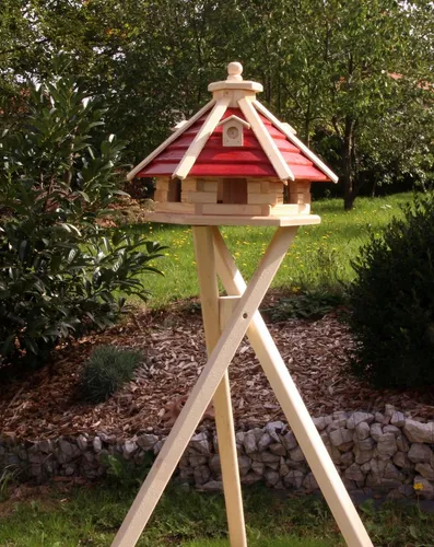 Holzdekoladen Vogelhaus Holzvogelhaus mit Ständer 48x33 cm Typ 21