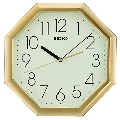 Seiko Octagon Wanduhr – Gold, 30,2 x 5,1 x 29,8 cm in gold von Seiko