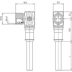 Lutronic 1048 Sensor-/Aktor-Steckverbinder, konfektioniert M8 Kupplung, gewinkelt 10.00m Polzahl Sensoren: 4 1St.