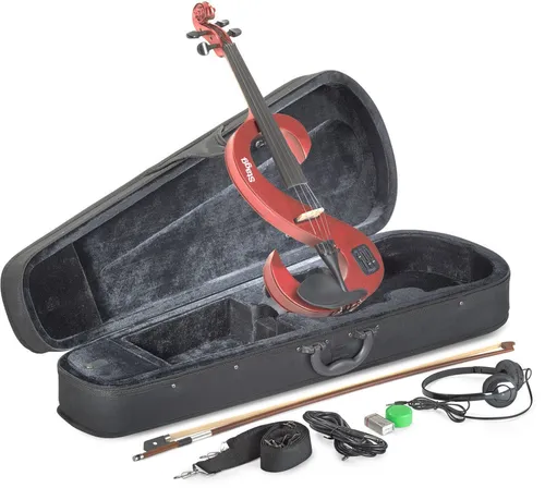 Stagg EVN 4/4 MRD Silent Violinenset 4/4, Metallic Rot von Stagg