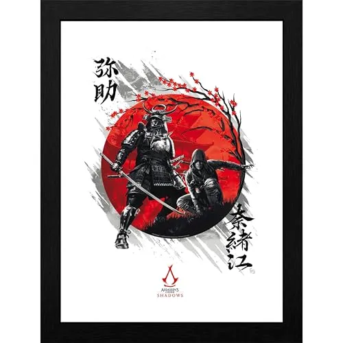Assassin's Creed Gerahmtes Bild Unisex Shadows - Yasuke & Naoe - Bilder & Drucke, offiziell lizenziertes Merch für Gaming-Fans, bringt die Welt von Assassin's Creed in dein Zimmer.