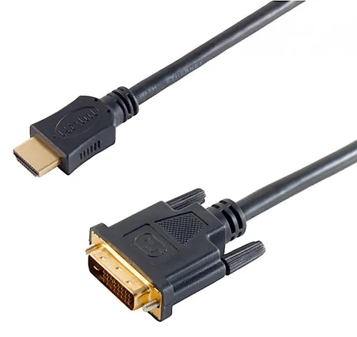 Adapterkabel HDMI Typ A Stecker DVI-D 24+1 Stecker schwarz - Länge: 1,0 m