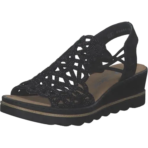 Rieker 67465 00 Sandalette 36 EU - Wanderschuhe, leichte Sandalette mit pflegeleichtem Hightech-Material und bequemen Keilabsatz für optimalen Tragekomfort.