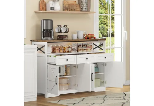 Buffet-Anrichte 140cm im Landhausstil mit Stauraum