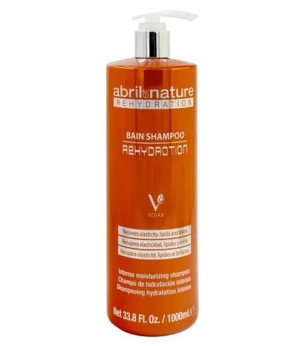 abril et nature - Rehydration - Shampoo für maximale Feuchtigkeit bei trockenem Haar - Stellt natürliche Lipide und gesundes Aussehen wieder her - Professionelle Friseurbehandlung - 1000 ml