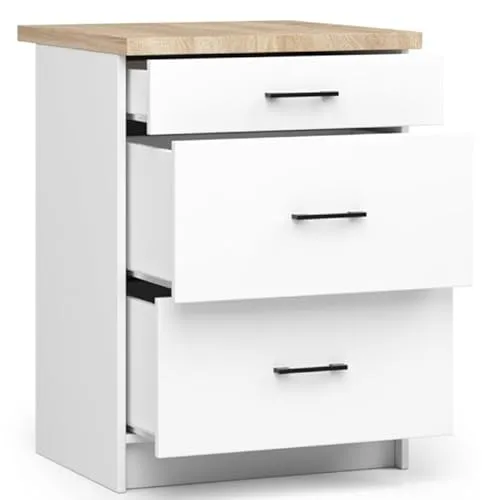 BDW - Küchenschrank Weiß - Schrank Küche mit Arbeitsplatte und Schubladen - Schrank 60 cm breit, 85 cm hoch - Küchenschränke Einzeln, Küchenmöbel Einzelteile