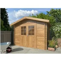 Gartenhaus Palmako Valentine 4,7 m² - Braunes Holzhaus mit Satteldach - Gartenhäuser, Geräteschuppen & Carports - Robustes Holzhaus mit stilvollem Satteldach, ideal für Gartenbedarf und Freizeitgestaltung.