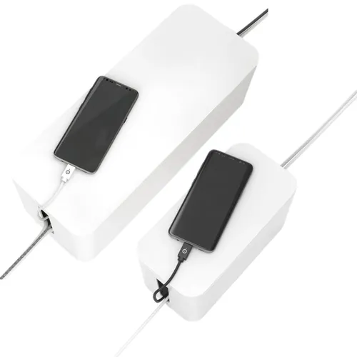 Set Pack 2x Kabelbox Kabelkasten Kabelmanager Ladebox Kabel-Organizer Box TV PC