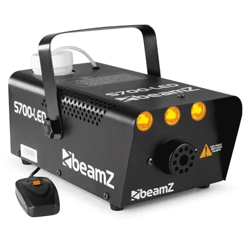 BeamZ S700-LED Nebelmaschine mit LED Flammeneffekt 700 Watt, Fogger, Party Rauchmaschine, Fog Machine, Kabelfernbedienung, Disco Partynebel für DJs, Hauspartys, Hochzeiten, Veranstaltungen