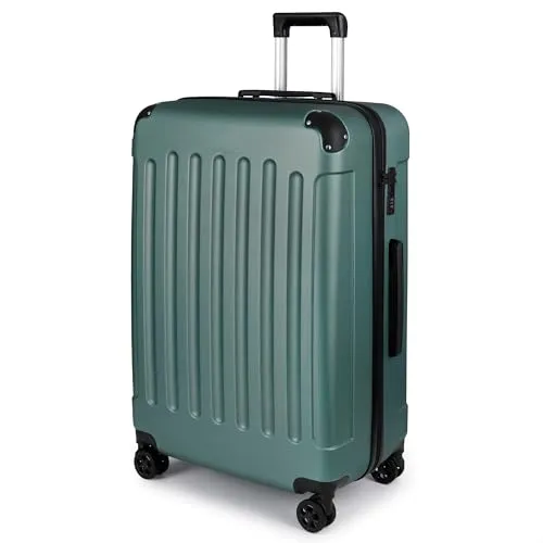 TAN.TOMI Hartschalenkoffer Trolley Koffer mit Rollen, Zahlenschloss, Teleskopgriff, Suitcase für Reisen, Geschäft, Dunkelgrau, 360°-Schwenkrollen, Dreistelliges Kombinationsschloss