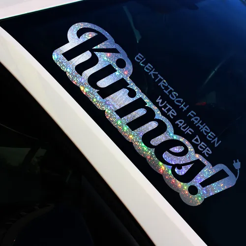 Frontscheibenaufkleber Elektrisch Flakes Silber Hologramm Sticker Tuning FS125