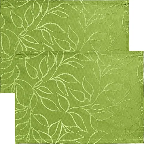 Erwin Müller Outdoor-Tischset Terrassa 2er-Pack abwaschbar apfelgrün Größe 35x50 cm