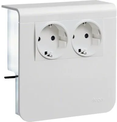 tehalit Geräteträger Steckdose 2-fach, vorverdrahtet von Hager