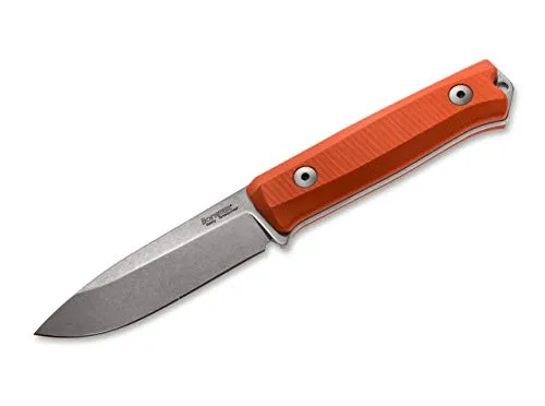 Lionsteel B40 G10 Orange Fahrtenmesser - Taschenmesser mit 22,7 cm Gesamtlänge und 9,8 cm Klinge aus Sleipner-Stahl. Ideal für Outdoor-Aktivitäten und robust im Einsatz.
