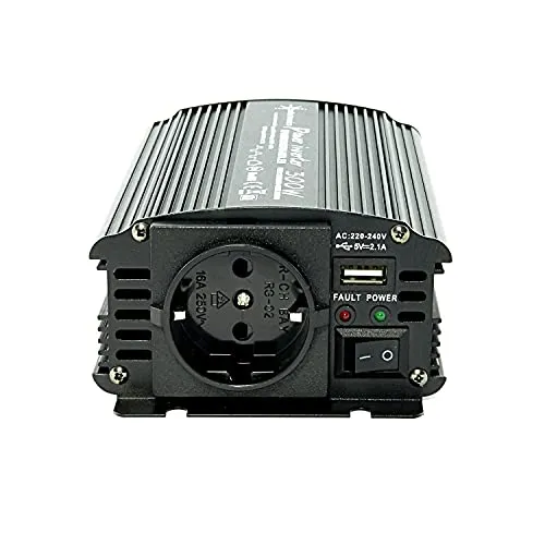 Spannungswandler 24V auf 230V 300/600 Watt - Modifizierter Sinus-Wechselrichter für KFZ mit USB-Anschluss, ideal für mobile Anwendungen und hohe Flexibilität.